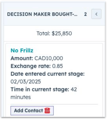 HubSpot | Track how long deals stay in a stage to identify pipeline inefficiencies.
