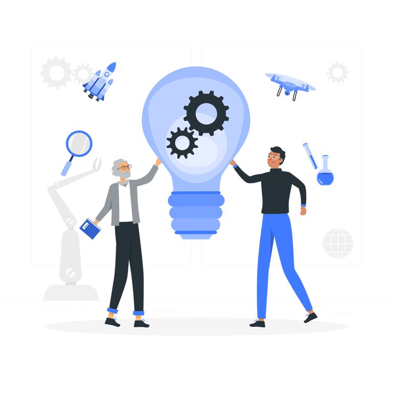 Financial services SEO strategy concept represented by innovation illustration.