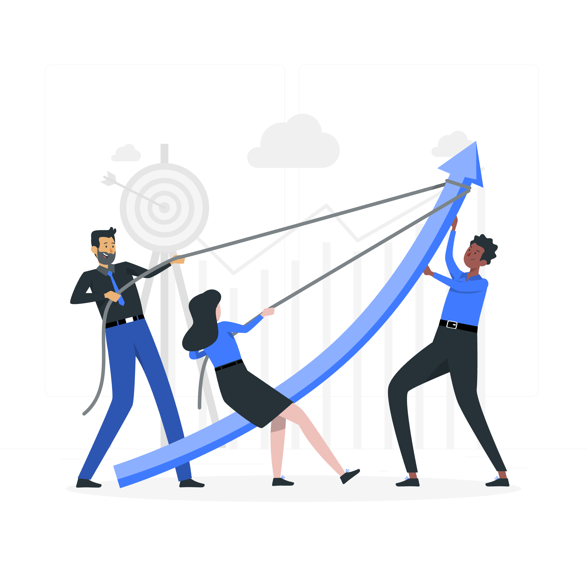 Small business finance growth concept represented by upward trend illustration.