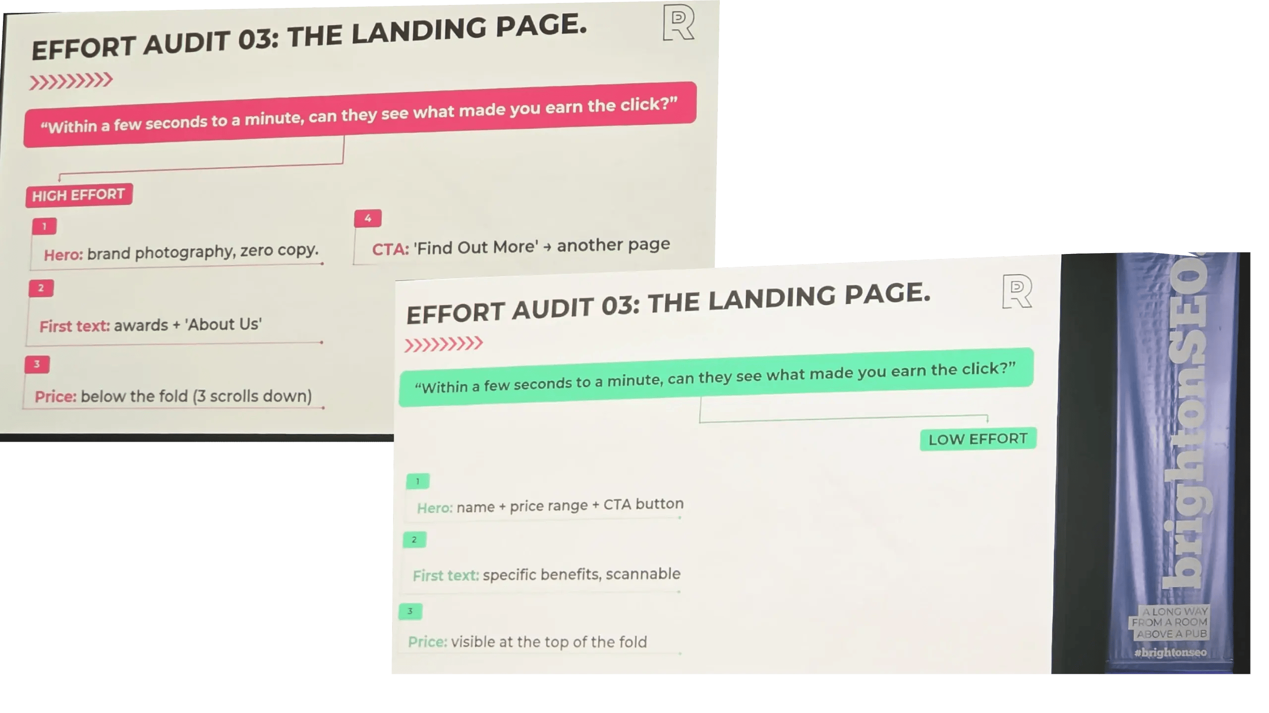Low vs High Effort Sales Page Experience by Prince Enwere MBA Brighton SEO