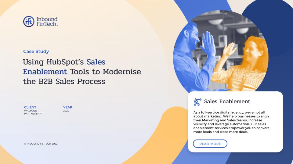 B2B Sales Enablement Case Study | Optimising the B2B Sales Process | Inbound FinTech