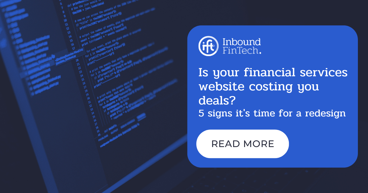 Financial services website redesign 